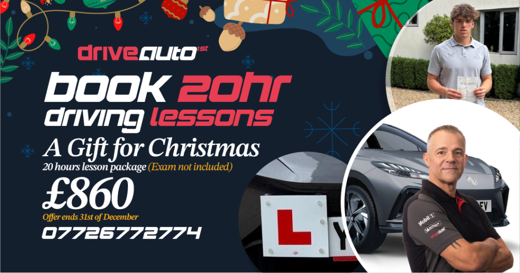 Book 20hr driving lessons as a gift for xmas for a loved one
