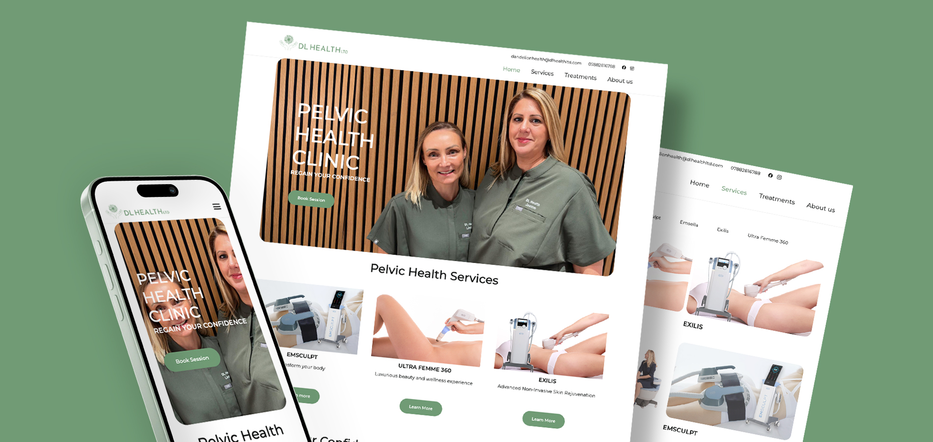 DL Health Ltd website design by subluma
